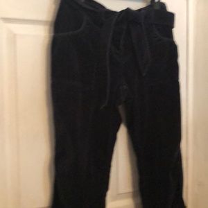 Short velour tommy pants